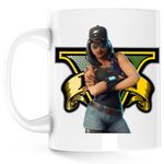 Casa si Gradina - Bucatarie si vesela - Cani si pahare - Cani si cesti - Cana Fortnite Girl GTA, alba, 330 ml - Infinity.ro