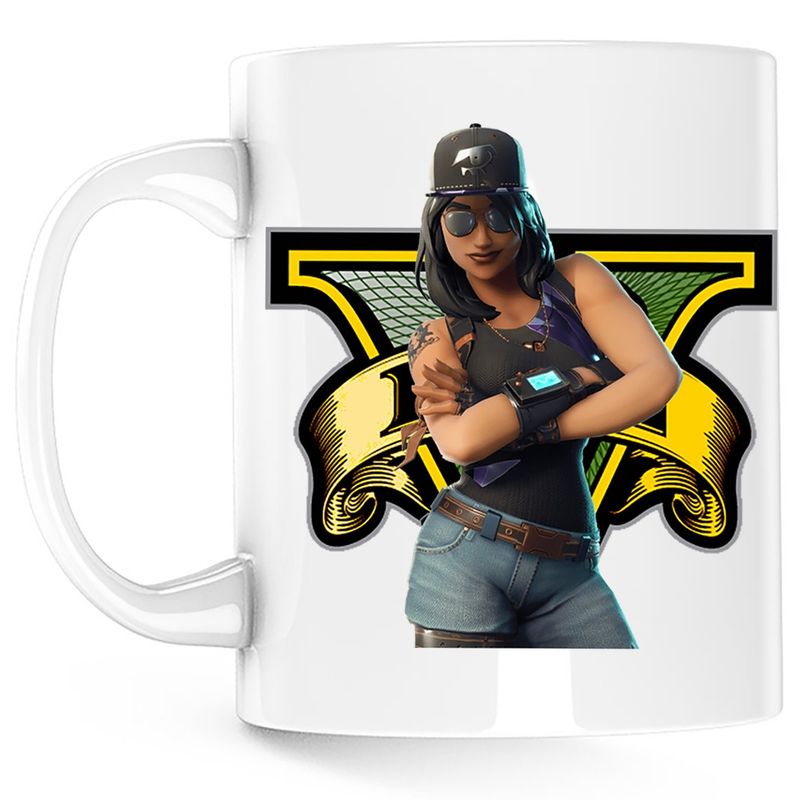 Casa si Gradina - Bucatarie si vesela - Cani si pahare - Cani si cesti - Cana Fortnite Girl GTA, alba, 330 ml - Infinity.ro