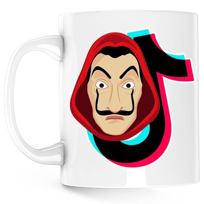 Casa si Gradina - Bucatarie si vesela - Cani si pahare - Cani si cesti - Cana Casa de Papel Tiktok Tik Tok Creator, alba, 330 ml - Infinity.ro