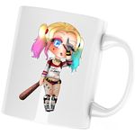 Casa si Gradina - Bucatarie si vesela - Cani si pahare - Cani si cesti - Cana Joker Harley Quinn Daddys Lil Monster, alba, 330 ml - Infinity.ro
