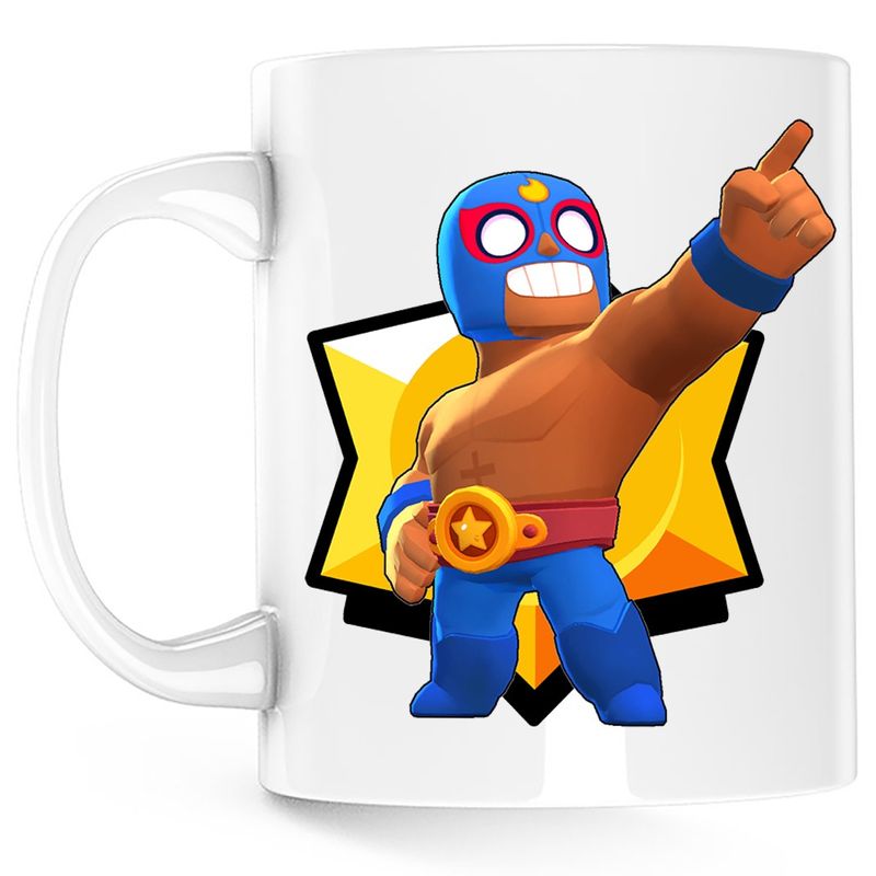 Casa si Gradina - Bucatarie si vesela - Cani si pahare - Cani si cesti - Cana El Primo Brawler Brawl Stars, alba, 330 ml - Infinity.ro