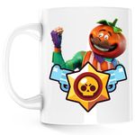 Casa si Gradina - Bucatarie si vesela - Cani si pahare - Cani si cesti - Cana Tomato Man Fortnite Brawl Stars, alba, 330 ml - Infinity.ro