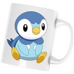 Casa si Gradina - Bucatarie si vesela - Cani si pahare - Cani si cesti - Cana Pokemon Go Piplup Pinguin Plus Card, alba, 330 ml - Infinity.ro