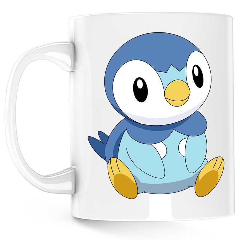 Casa si Gradina - Bucatarie si vesela - Cani si pahare - Cani si cesti - Cana Pokemon Go Piplup Pinguin Plus Card, alba, 330 ml - Infinity.ro