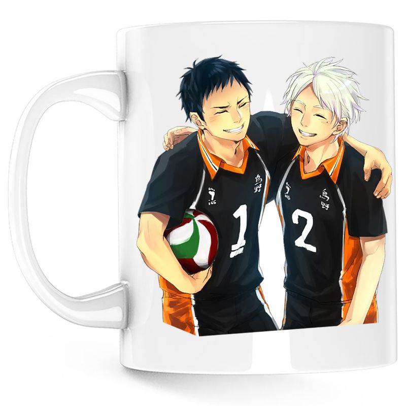 Casa si Gradina - Bucatarie si vesela - Cani si pahare - Cani si cesti - Cana Haikyuu Echipa Volei Kageyama Hinata Haikyu!!, alba, 330 ml - Infinity.ro