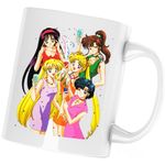 Casa si Gradina - Bucatarie si vesela - Cani si pahare - Cani si cesti - Cana Party Girls Sailor Moon Happy Vibe, alba, 330 ml - Infinity.ro