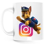 Casa si Gradina - Bucatarie si vesela - Cani si pahare - Cani si cesti - Cana Paw Patrol Instagram Creator Insta Politist, alba, 330 ml - Infinity.ro