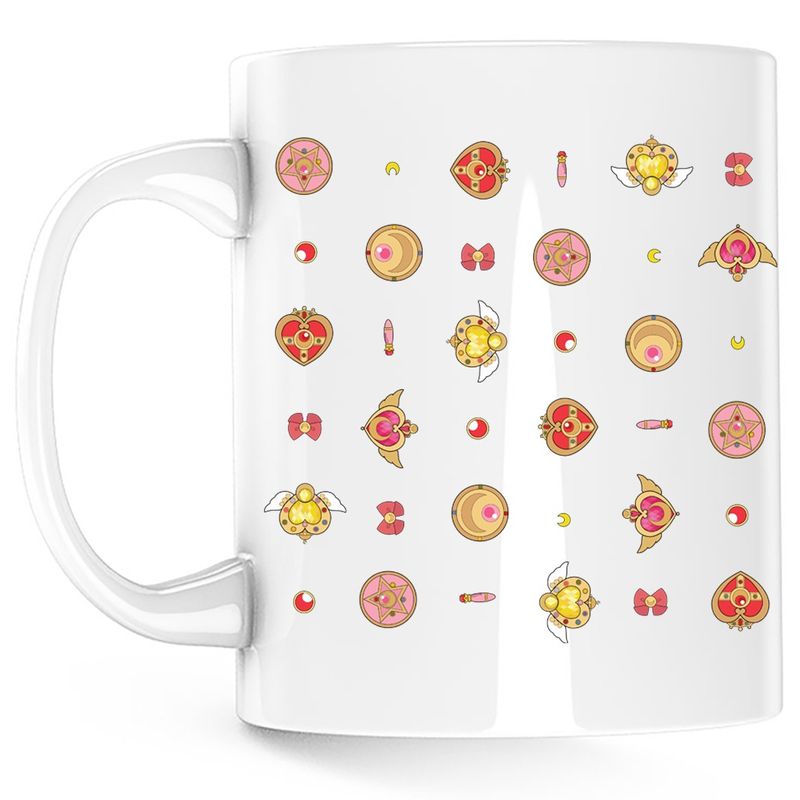 Casa si Gradina - Bucatarie si vesela - Cani si pahare - Cani si cesti - Cana Sailor Moon Diademe Insigne, alba, 330 ml - Infinity.ro