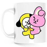 Casa si Gradina - Bucatarie si vesela - Cani si pahare - Cani si cesti - Cana BT21 Chimmy Cooky BTS Kpop Baby, alba, 330 ml - Infinity.ro