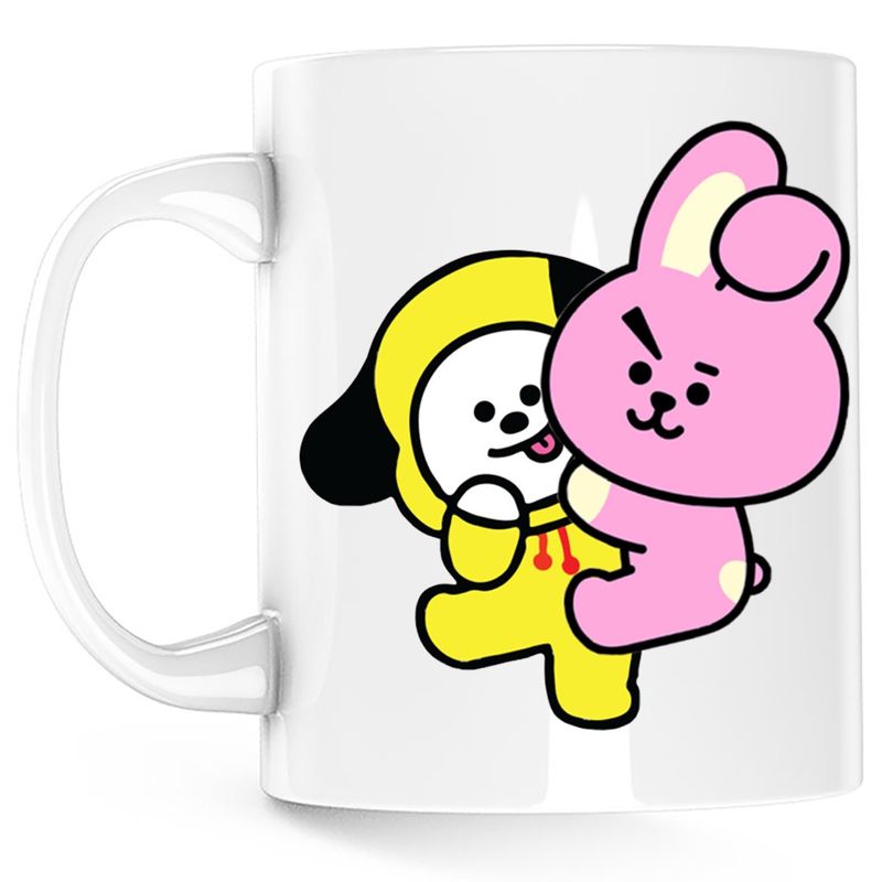 Casa si Gradina - Bucatarie si vesela - Cani si pahare - Cani si cesti - Cana BT21 Chimmy Cooky BTS Kpop Baby, alba, 330 ml - Infinity.ro