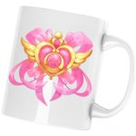Casa si Gradina - Bucatarie si vesela - Cani si pahare - Cani si cesti - Cana Sailor Moon Pink Gold Heart Diadema, alba, 330 ml - Infinity.ro