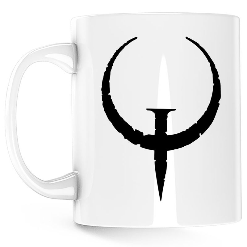Casa si Gradina - Bucatarie si vesela - Cani si pahare - Cani si cesti - Cana Quake Champions Arena Logo Emblem, alba, 330 ml - Infinity.ro