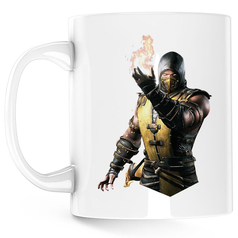Casa si Gradina - Bucatarie si vesela - Cani si pahare - Cani si cesti - Cana Mortal Kombat Scorpion Deadly Alliance Video Game Fatalitate, alba, 330 ml - Infinity.ro