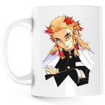 Casa si Gradina - Bucatarie si vesela - Cani si pahare - Cani si cesti - Cana Demon Slayer Kyojuro Rengoku Cool, alba, 330 ml - Infinity.ro