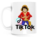 Casa si Gradina - Bucatarie si vesela - Cani si pahare - Cani si cesti - Cana One Piece Luffy Tiktok Creator Tik Tok Anime, alba, 330 ml - Infinity.ro