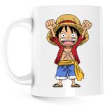 Casa si Gradina - Bucatarie si vesela - Cani si pahare - Cani si cesti - Cana One Piece Monkey D Luffy Pirate Warrior Anime, alba, 330 ml - Infinity.ro