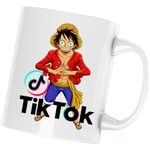Casa si Gradina - Bucatarie si vesela - Cani si pahare - Cani si cesti - Cana One Piece Luffy Tiktok Creator Tik Tok Anime, alba, 330 ml - Infinity.ro