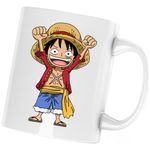 Casa si Gradina - Bucatarie si vesela - Cani si pahare - Cani si cesti - Cana One Piece Monkey D Luffy Pirate Warrior Anime, alba, 330 ml - Infinity.ro