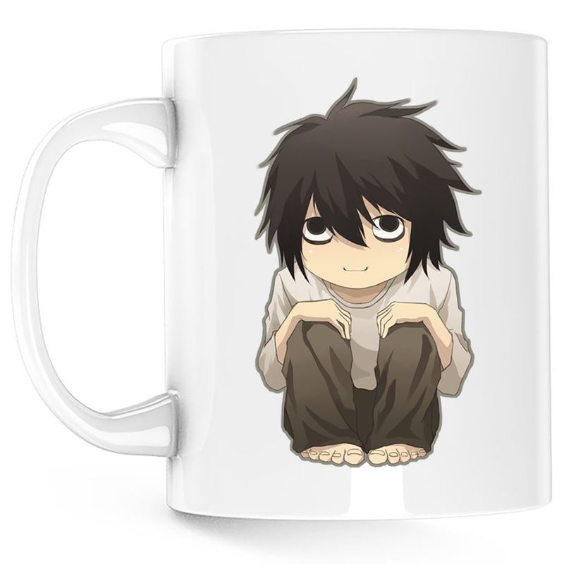 Casa si Gradina - Bucatarie si vesela - Cani si pahare - Cani si cesti - Cana Death Note L Detectiv Insomniac Chibi Bebe, alba, 330 ml - Infinity.ro