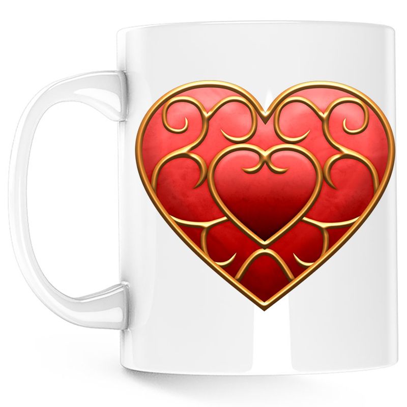 Casa si Gradina - Bucatarie si vesela - Cani si pahare - Cani si cesti - Cana Legend of Zelda Valentine Day Inima Rosie, alba, 330 ml - Infinity.ro