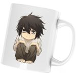 Casa si Gradina - Bucatarie si vesela - Cani si pahare - Cani si cesti - Cana Death Note L Detectiv Insomniac Chibi Bebe, alba, 330 ml - Infinity.ro