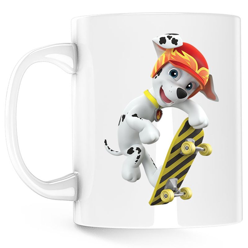 Casa si Gradina - Bucatarie si vesela - Cani si pahare - Cani si cesti - Cana Paw Patrol Marshal Skateboard Dalmatian, alba, 330 ml - Infinity.ro