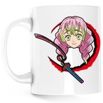 Casa si Gradina - Bucatarie si vesela - Cani si pahare - Cani si cesti - Cana Demon Slayer Mitsuri Kanroji Demoni Horror, alba, 330 ml - Infinity.ro
