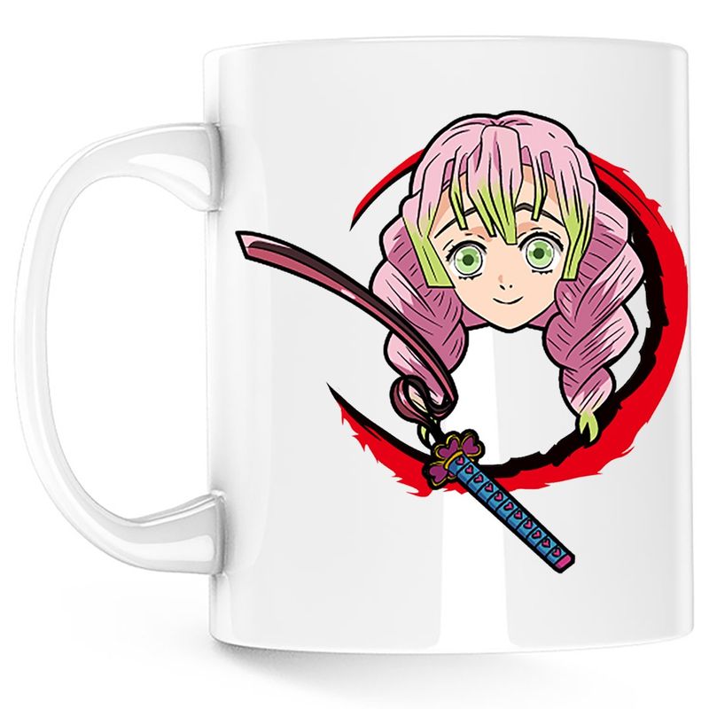 Casa si Gradina - Bucatarie si vesela - Cani si pahare - Cani si cesti - Cana Demon Slayer Mitsuri Kanroji Demoni Horror, alba, 330 ml - Infinity.ro