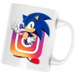 Casa si Gradina - Bucatarie si vesela - Cani si pahare - Cani si cesti - Cana Sonic the Hedgehog Instagram Insta Creator, alba, 330 ml - Infinity.ro