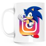 Casa si Gradina - Bucatarie si vesela - Cani si pahare - Cani si cesti - Cana Sonic the Hedgehog Instagram Insta Creator, alba, 330 ml - Infinity.ro