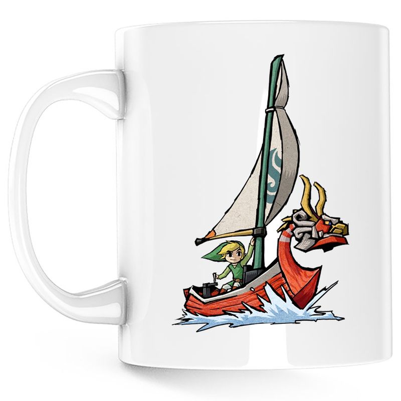 Casa si Gradina - Bucatarie si vesela - Cani si pahare - Cani si cesti - Cana Legend of Zelda Corabie Link Vikings, alba, 330 ml - Infinity.ro