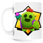 Casa si Gradina - Bucatarie si vesela - Cani si pahare - Cani si cesti - Cana Spike Hello Brawl Stars, alba, 330 ml - Infinity.ro