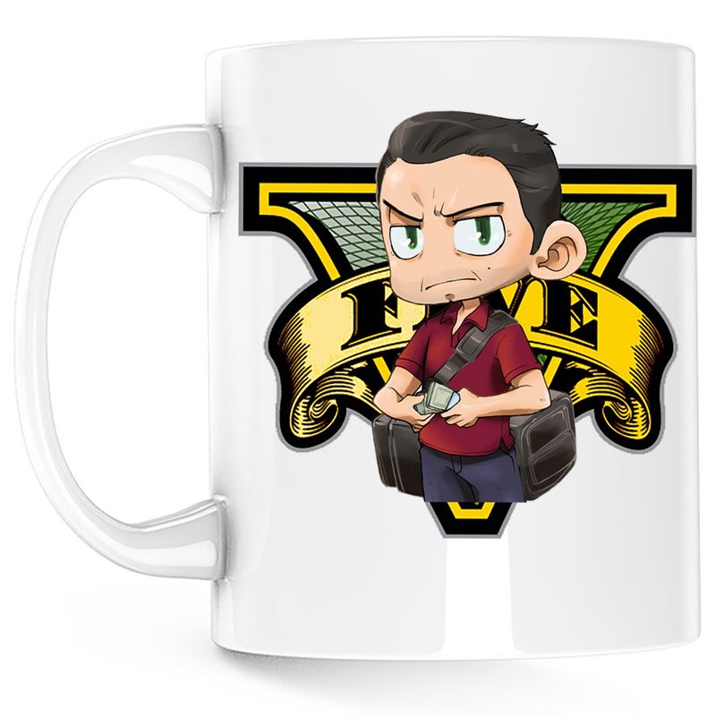 Casa si Gradina - Bucatarie si vesela - Cani si pahare - Cani si cesti - Cana Michael GTA V, alba, 330 ml - Infinity.ro