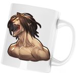 Casa si Gradina - Bucatarie si vesela - Cani si pahare - Cani si cesti - Cana Attack on Titan AOT Eren Yeager Devil Anime, alba, 330 ml - Infinity.ro