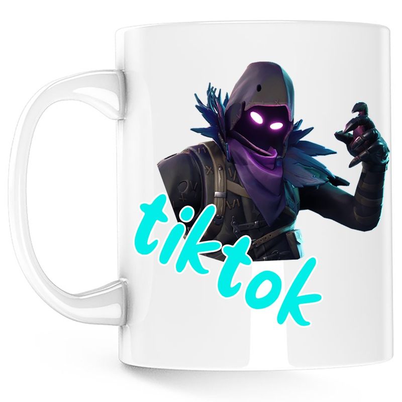 Casa si Gradina - Bucatarie si vesela - Cani si pahare - Cani si cesti - Cana Raven Epic Skin Fortnite Tiktok, alba, 330 ml - Infinity.ro