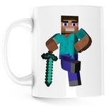 Casa si Gradina - Bucatarie si vesela - Cani si pahare - Cani si cesti - Cana Steve Warrior Minecraft, alba, 330 ml - Infinity.ro