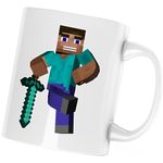 Casa si Gradina - Bucatarie si vesela - Cani si pahare - Cani si cesti - Cana Steve Warrior Minecraft, alba, 330 ml - Infinity.ro