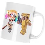 Casa si Gradina - Bucatarie si vesela - Cani si pahare - Cani si cesti - Cana Joker Harley Quinn Minecraft Gold Skin, alba, 330 ml - Infinity.ro