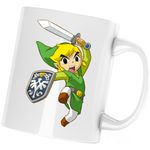 Casa si Gradina - Bucatarie si vesela - Cani si pahare - Cani si cesti - Cana Legend of Zelda Link Atac Gamer, alba, 330 ml - Infinity.ro