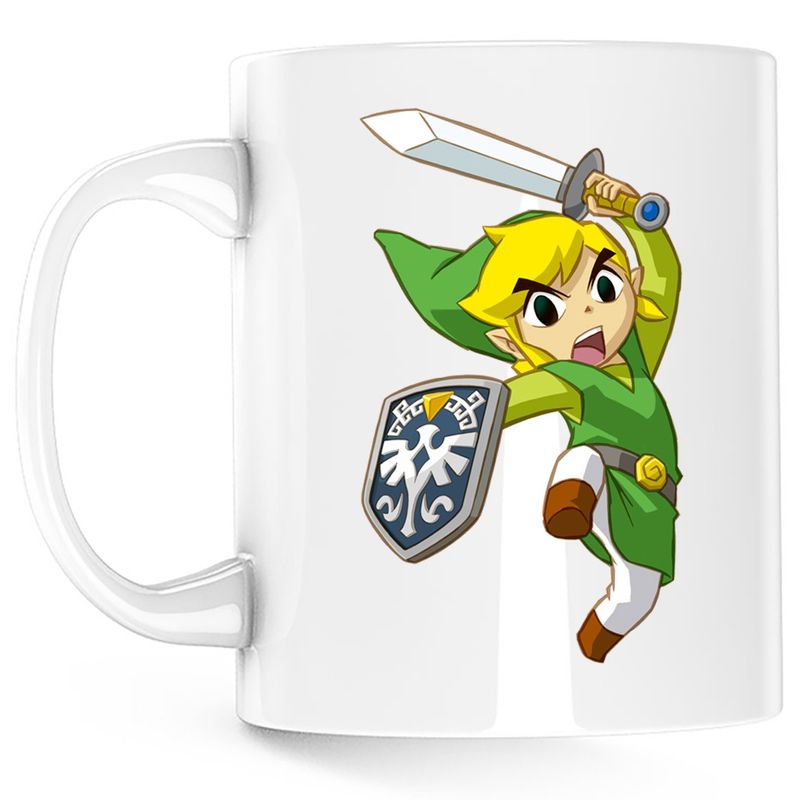Casa si Gradina - Bucatarie si vesela - Cani si pahare - Cani si cesti - Cana Legend of Zelda Link Atac Gamer, alba, 330 ml - Infinity.ro
