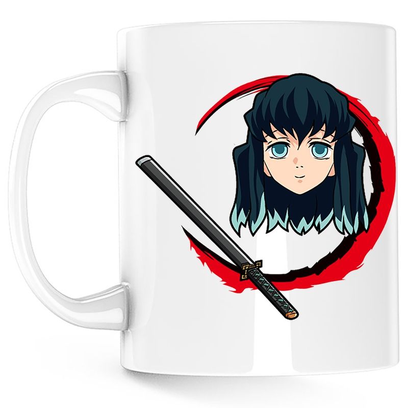 Casa si Gradina - Bucatarie si vesela - Cani si pahare - Cani si cesti - Cana Demon Slayer Muichiro Tokito Katana, alba, 330 ml - Infinity.ro