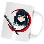 Casa si Gradina - Bucatarie si vesela - Cani si pahare - Cani si cesti - Cana Demon Slayer Muichiro Tokito Katana, alba, 330 ml - Infinity.ro