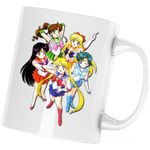 Casa si Gradina - Bucatarie si vesela - Cani si pahare - Cani si cesti - Cana Sailor Moon Tot Echipajul Manga Cartoon, alba, 330 ml - Infinity.ro