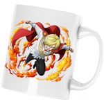 Casa si Gradina - Bucatarie si vesela - Cani si pahare - Cani si cesti - Cana Sanji Vinsmoke One Piece Black Leg, alba, 330 ml - Infinity.ro