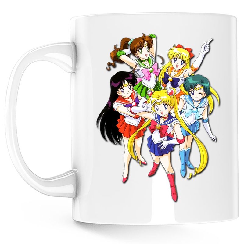Casa si Gradina - Bucatarie si vesela - Cani si pahare - Cani si cesti - Cana Sailor Moon Tot Echipajul Manga Cartoon, alba, 330 ml - Infinity.ro