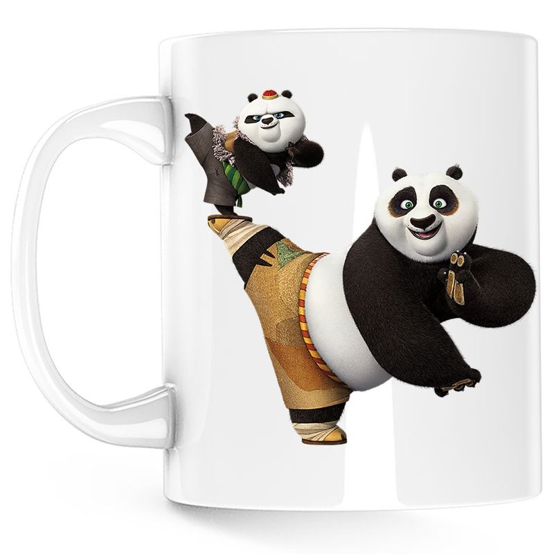 Casa si Gradina - Bucatarie si vesela - Cani si pahare - Cani si cesti - Cana Kung Fu Panda Taekwondo Ninja Dragon, alba, 330 ml - Infinity.ro