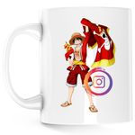 Casa si Gradina - Bucatarie si vesela - Cani si pahare - Cani si cesti - Cana One Piece Luffy Intagram Creator Insta, alba, 330 ml - Infinity.ro
