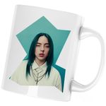 Casa si Gradina - Bucatarie si vesela - Cani si pahare - Cani si cesti - Cana Billie Eilish Singer Bad Guy, alba, 330 ml - Infinity.ro