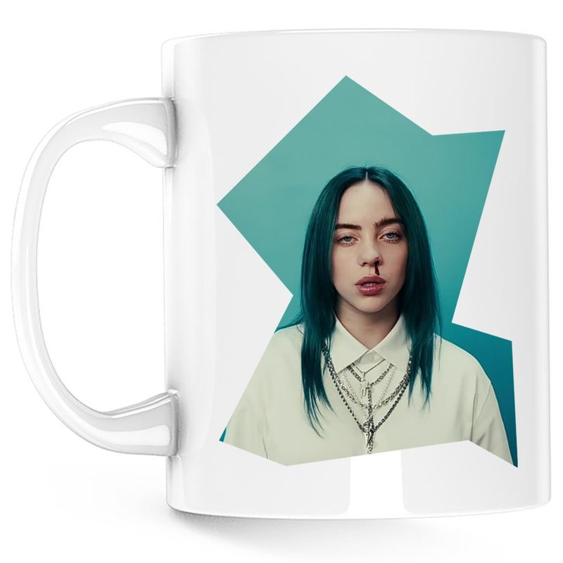 Casa si Gradina - Bucatarie si vesela - Cani si pahare - Cani si cesti - Cana Billie Eilish Singer Bad Guy, alba, 330 ml - Infinity.ro