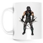 Casa si Gradina - Bucatarie si vesela - Cani si pahare - Cani si cesti - Cana Kombat Reptile Ermac Mortalitate Arrow Coif Black, alba, 330 ml - Infinity.ro